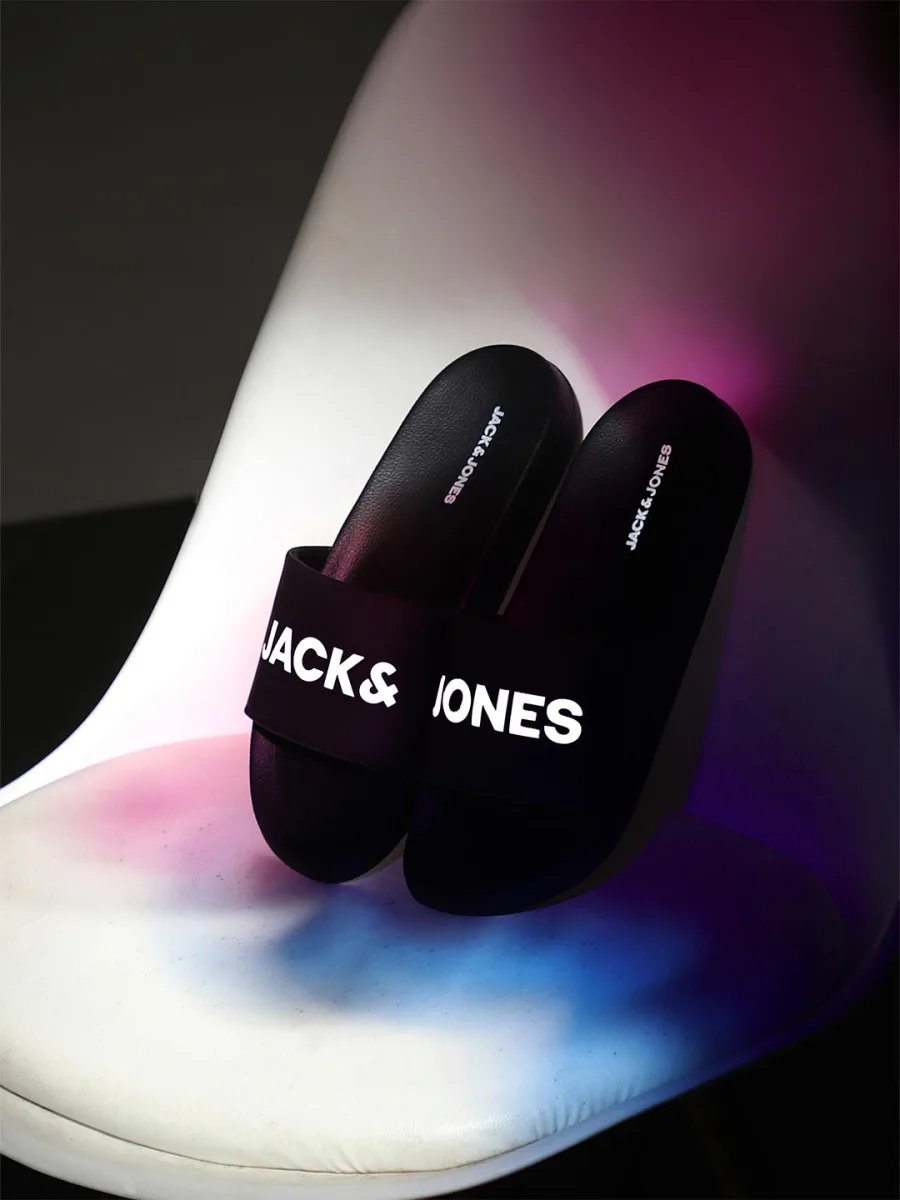 Black Printed Sliders