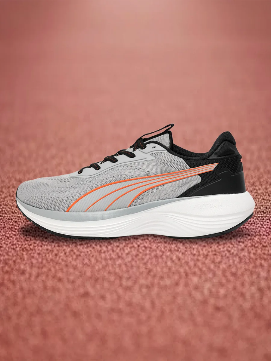 Grey Lace-Up Running Shoes