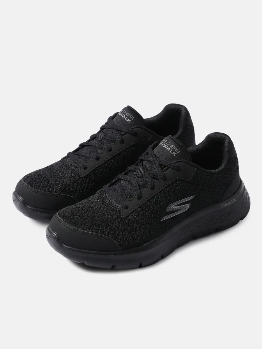 Black Lace-Up Sports Shoes