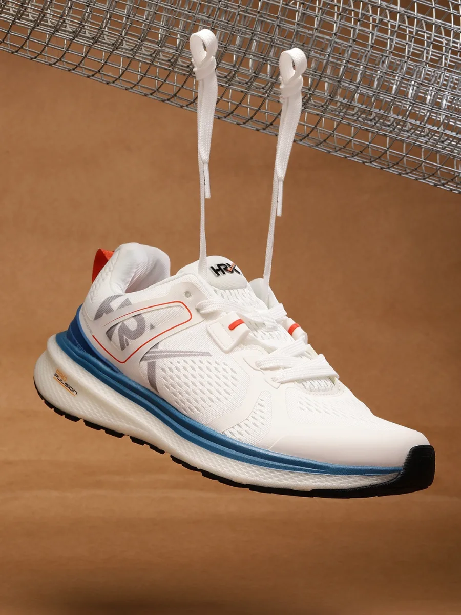 White Lace-Up Running Shoes