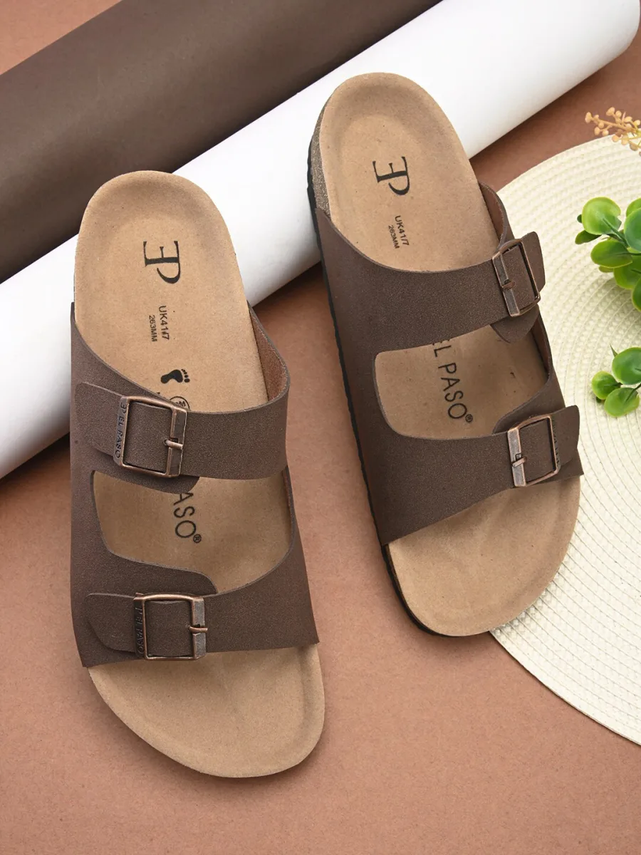 Brown Buckled Strap Sandals