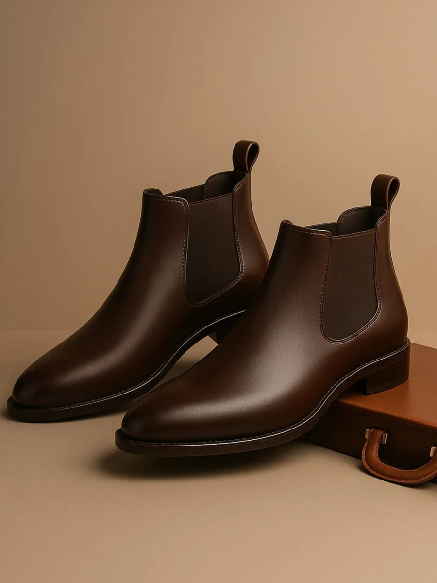 Brown Leather Chelsea Boots