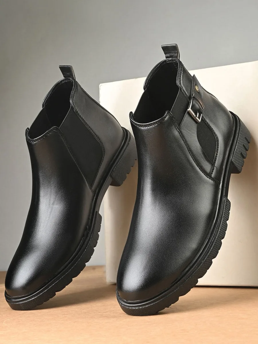 Black Leather Chelsea Boots