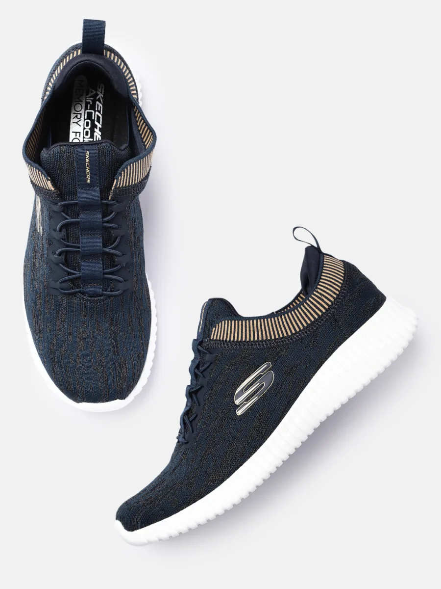Navy Knit Slip-On Sneakers