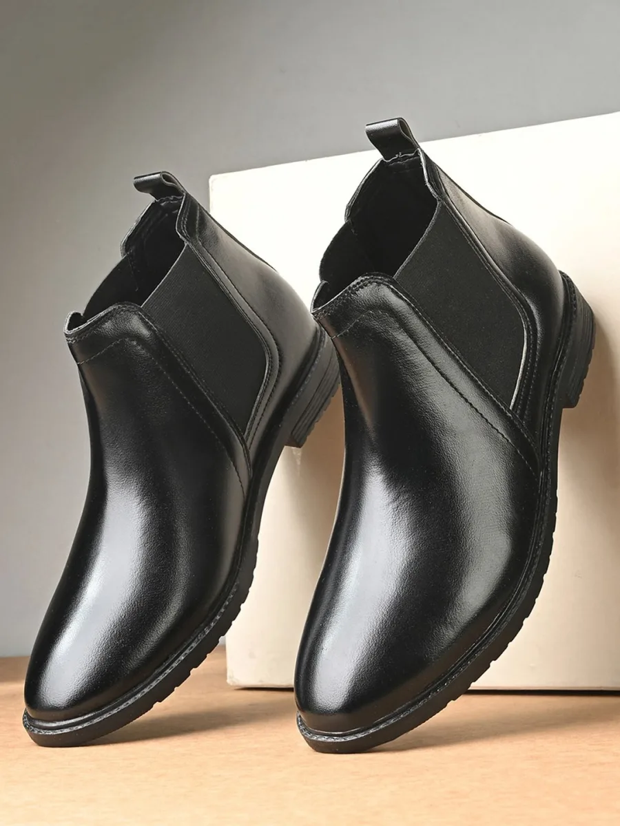 Black Leather Chelsea Boots