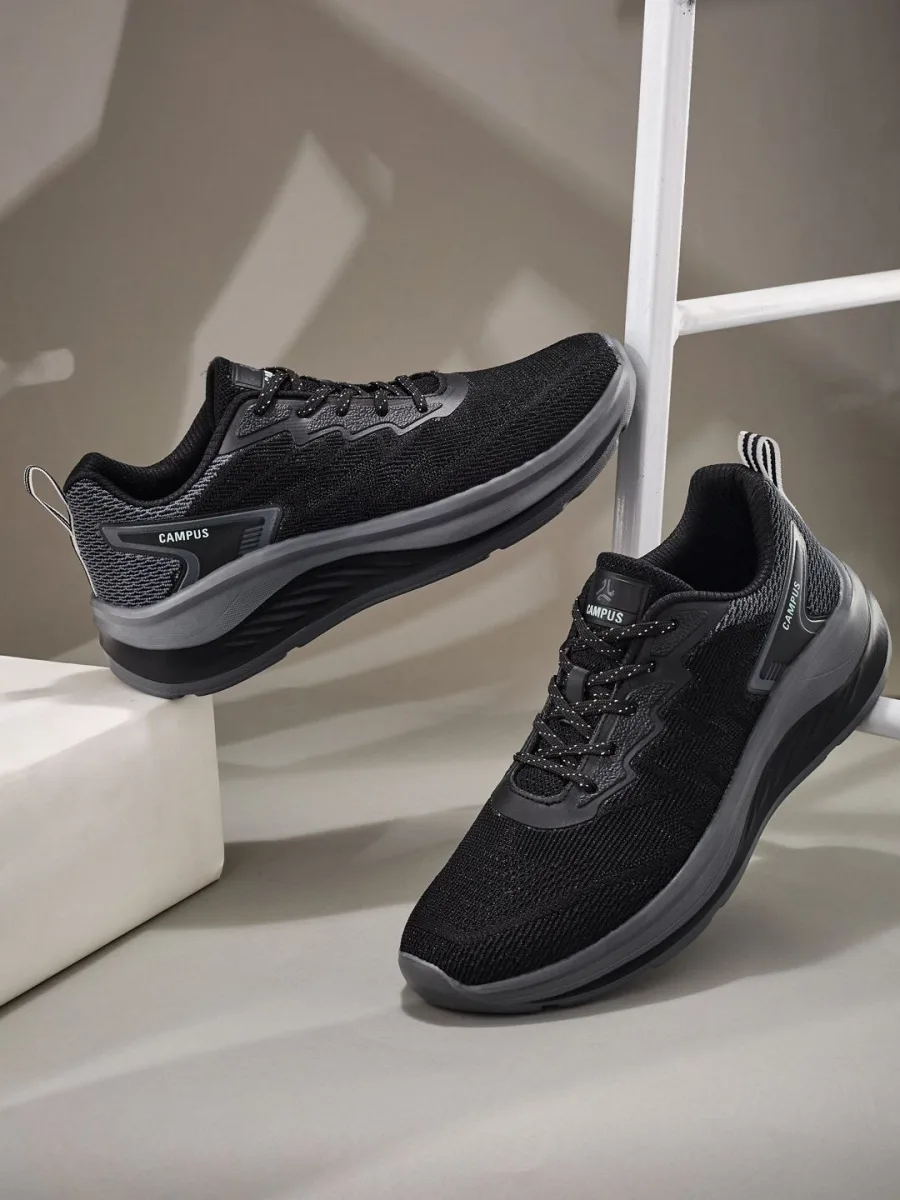 Black Mesh Running Shoes