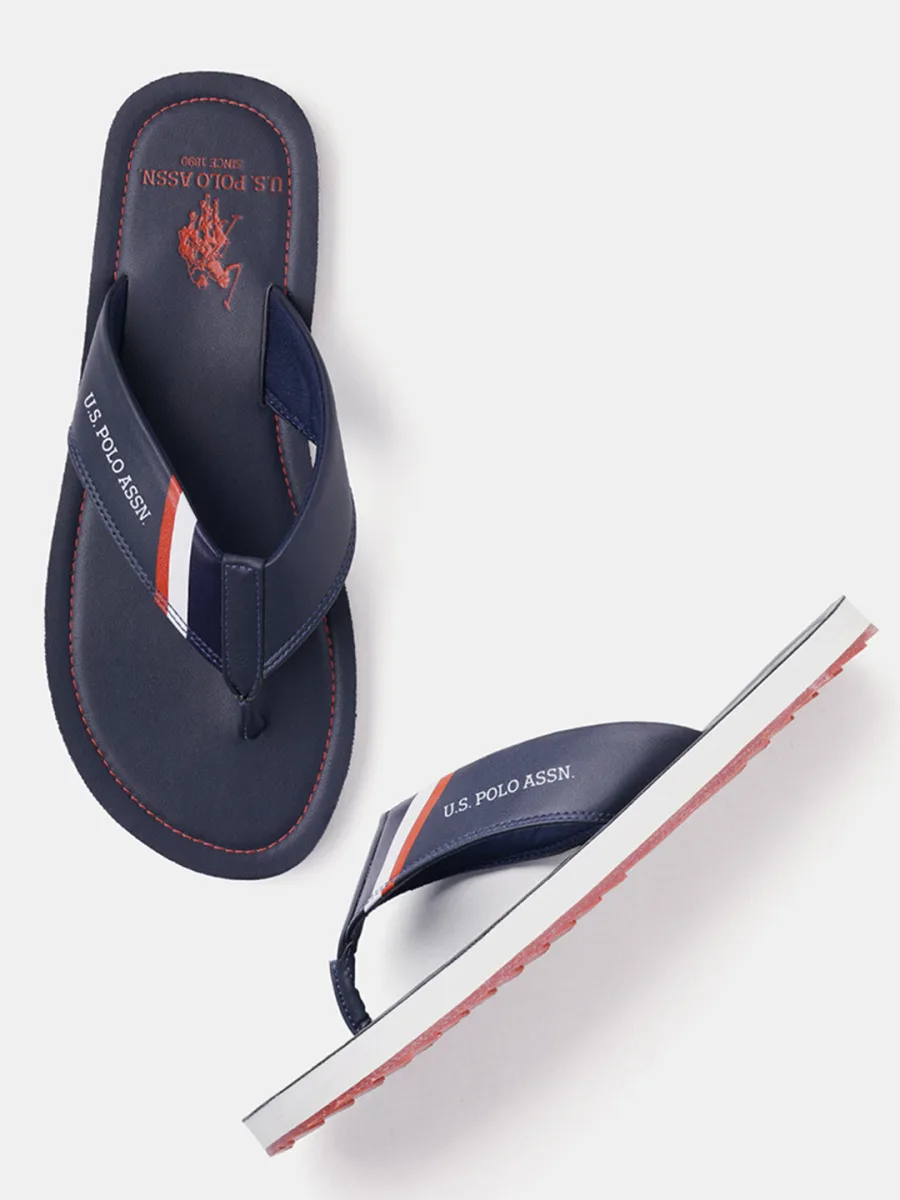 Navy Striped Flip-Flops