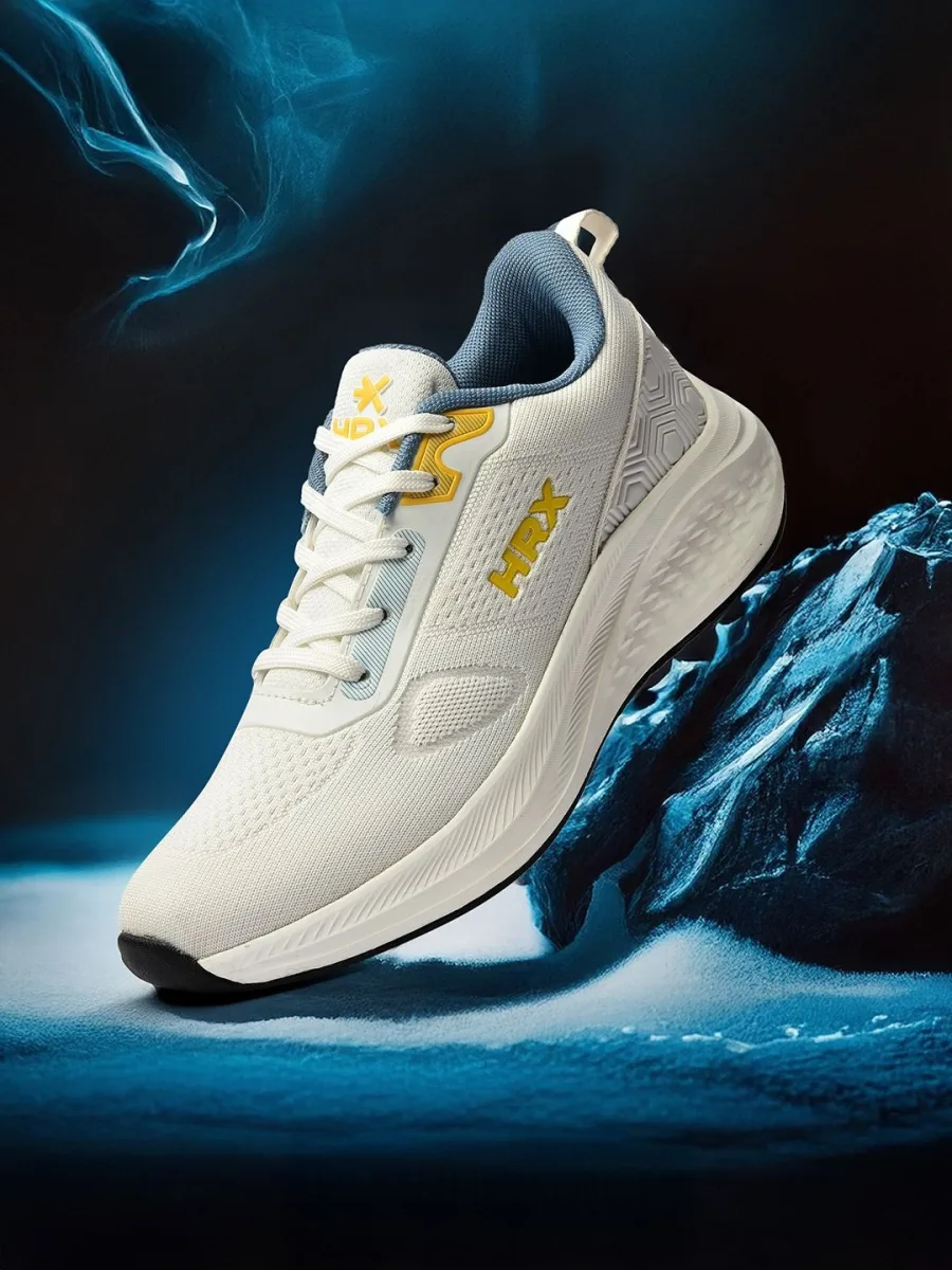 White Lace-Up Running Shoes