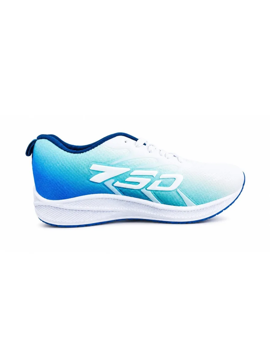 White Blue Mesh Running Shoes