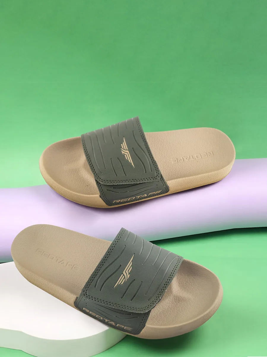 Olive Beige Velcro Sliders