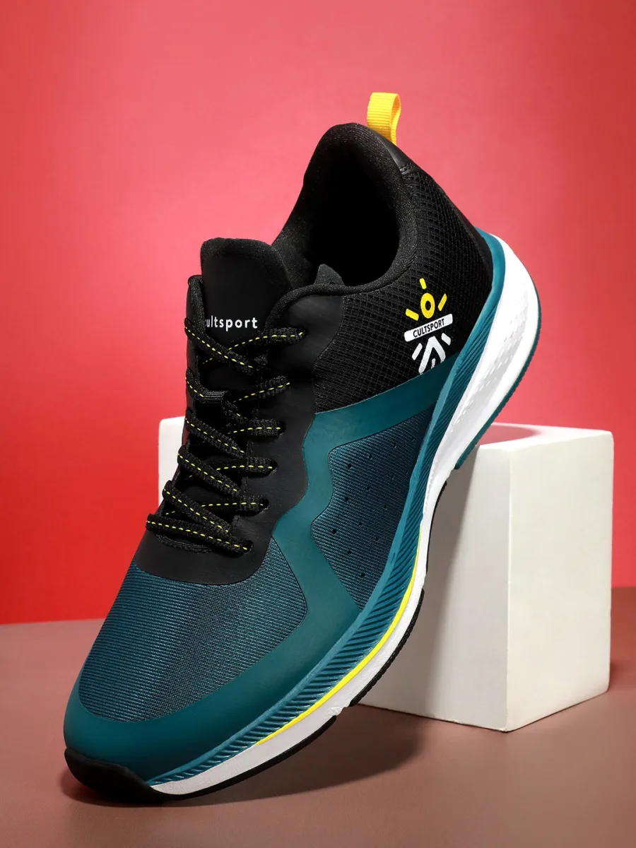 Teal Black Mesh Running Shoes