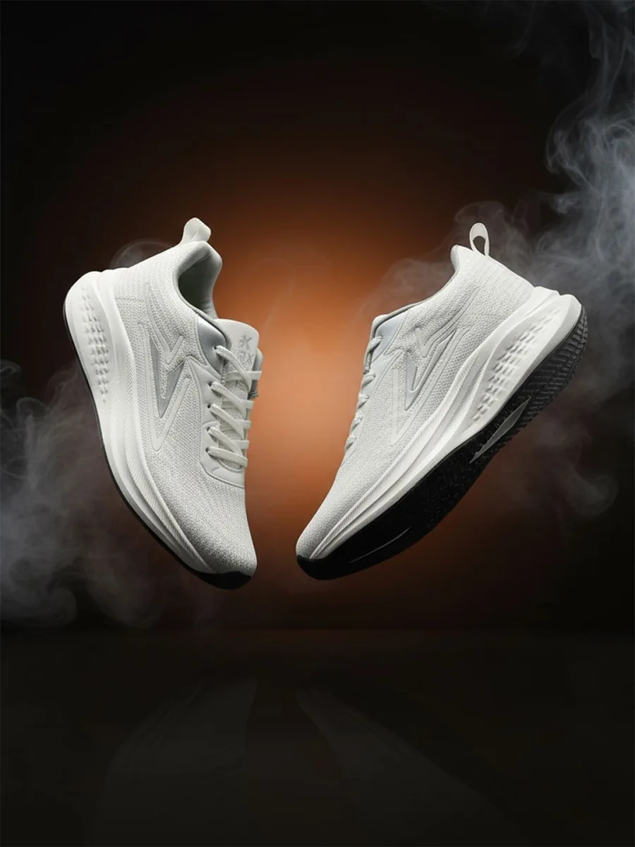White Knit Running Shoes