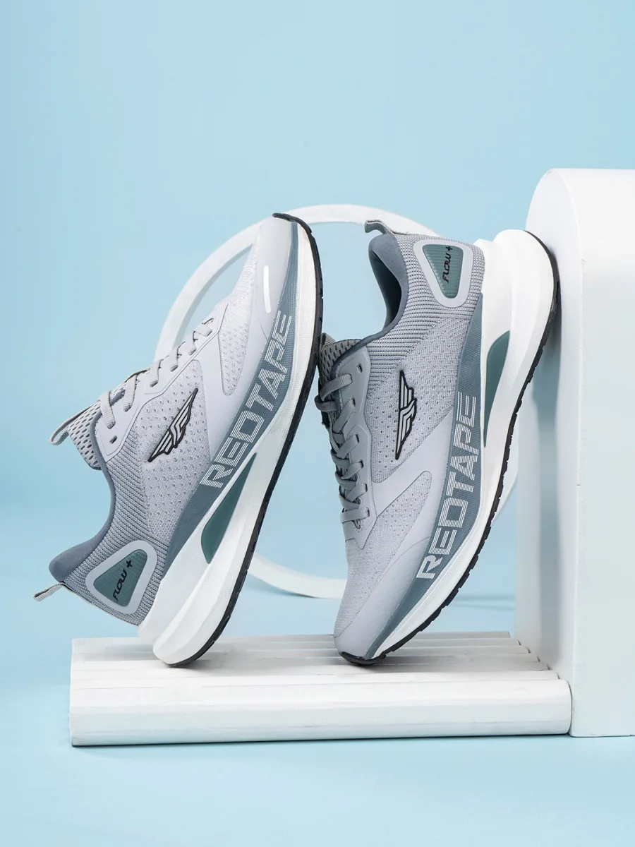Grey Mesh Running Shoes