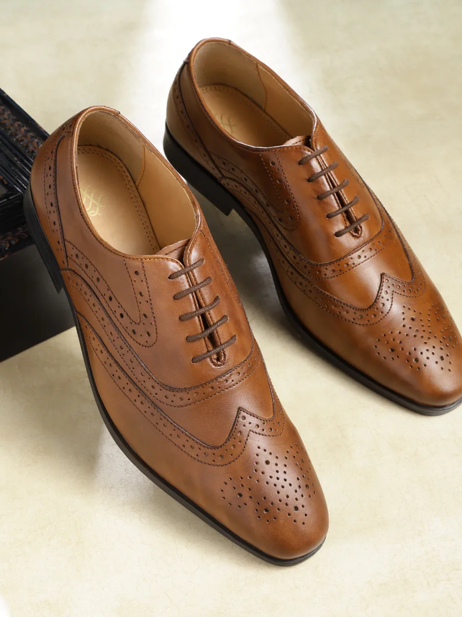 Tan Leather Brogue Shoes