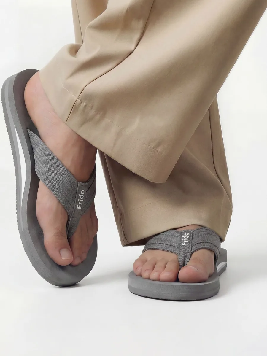 Grey Thong Flip-Flops