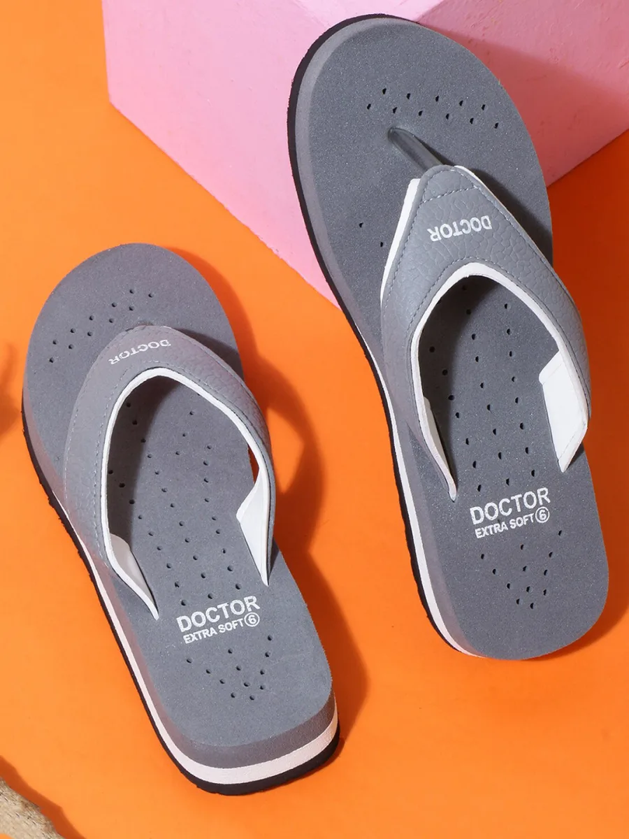 Grey Thong Flip-Flops
