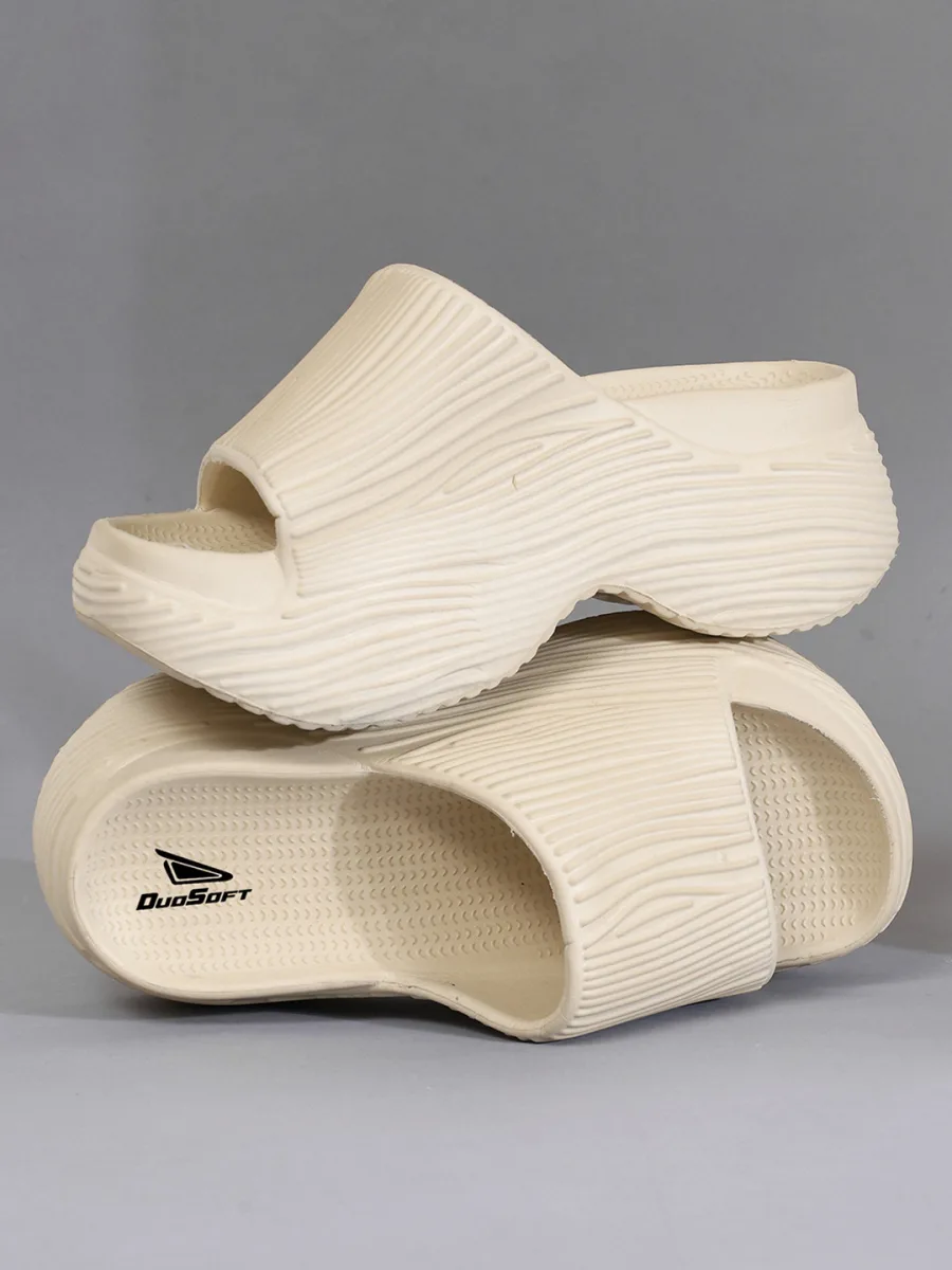 Cream Textured Platform Slides