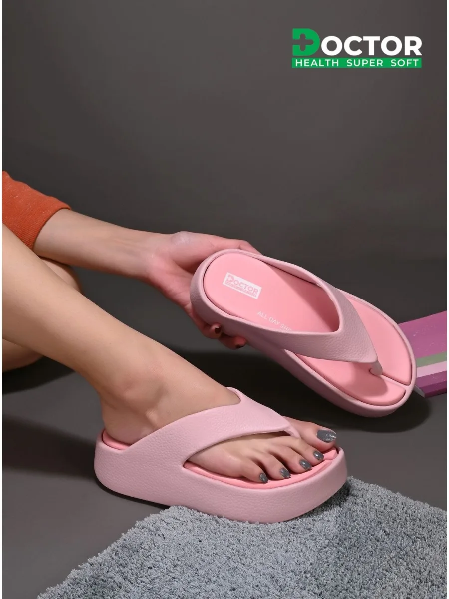 Pink Cushioned Platform Slides