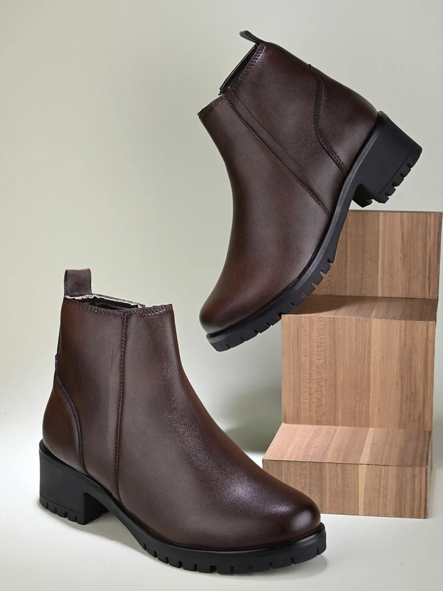Brown Leather Ankle Boots