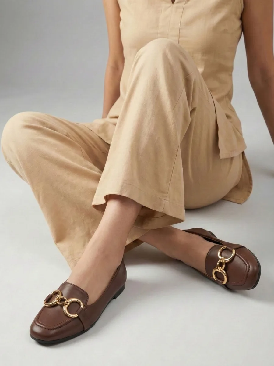 Brown Horsebit Loafers