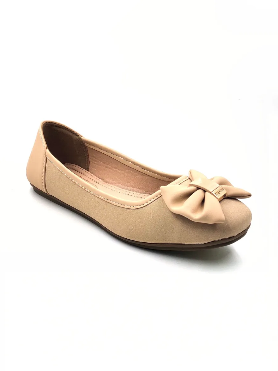 Nude Bow Ballerinas