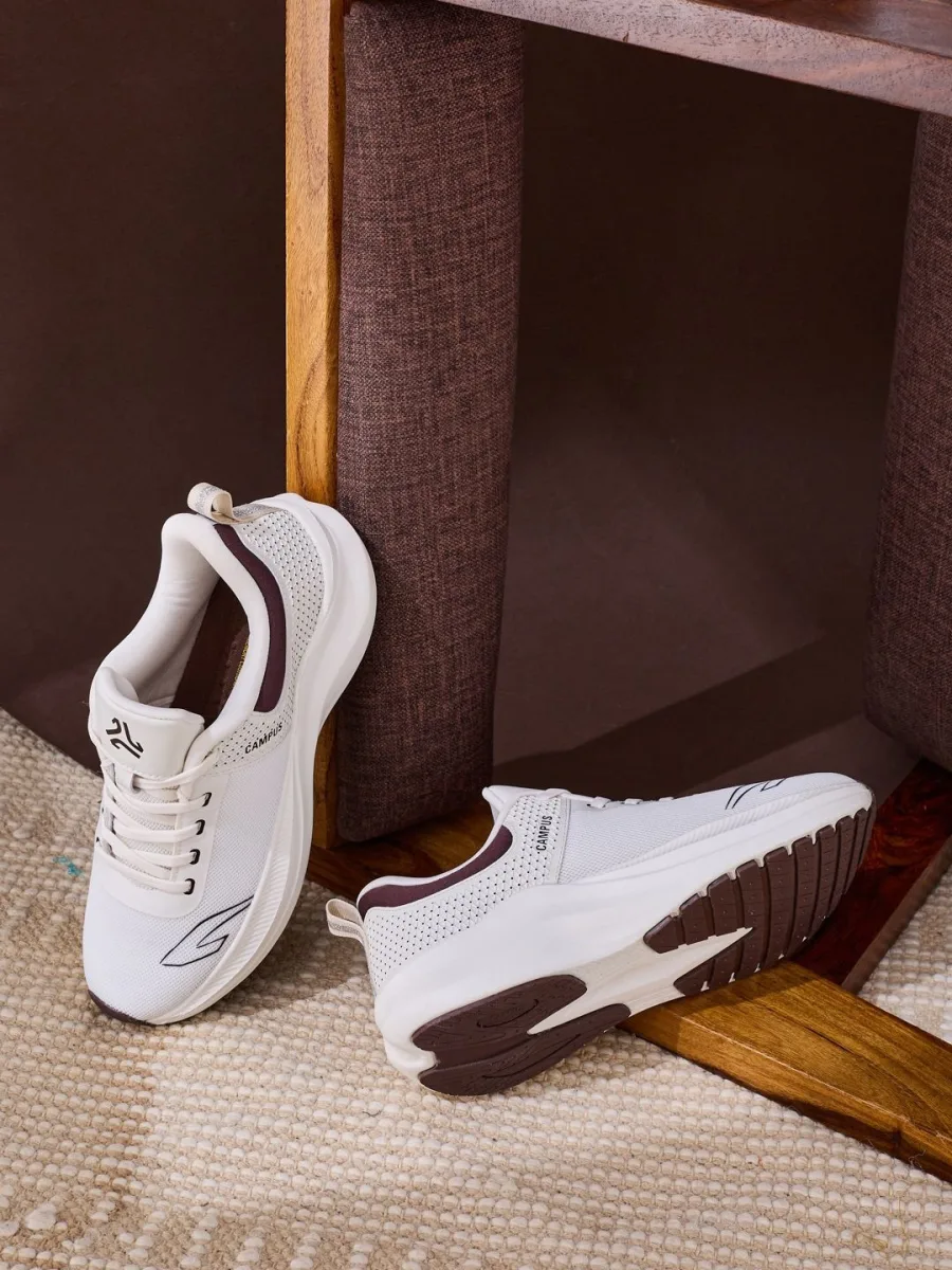 White Lace-Up Sneakers