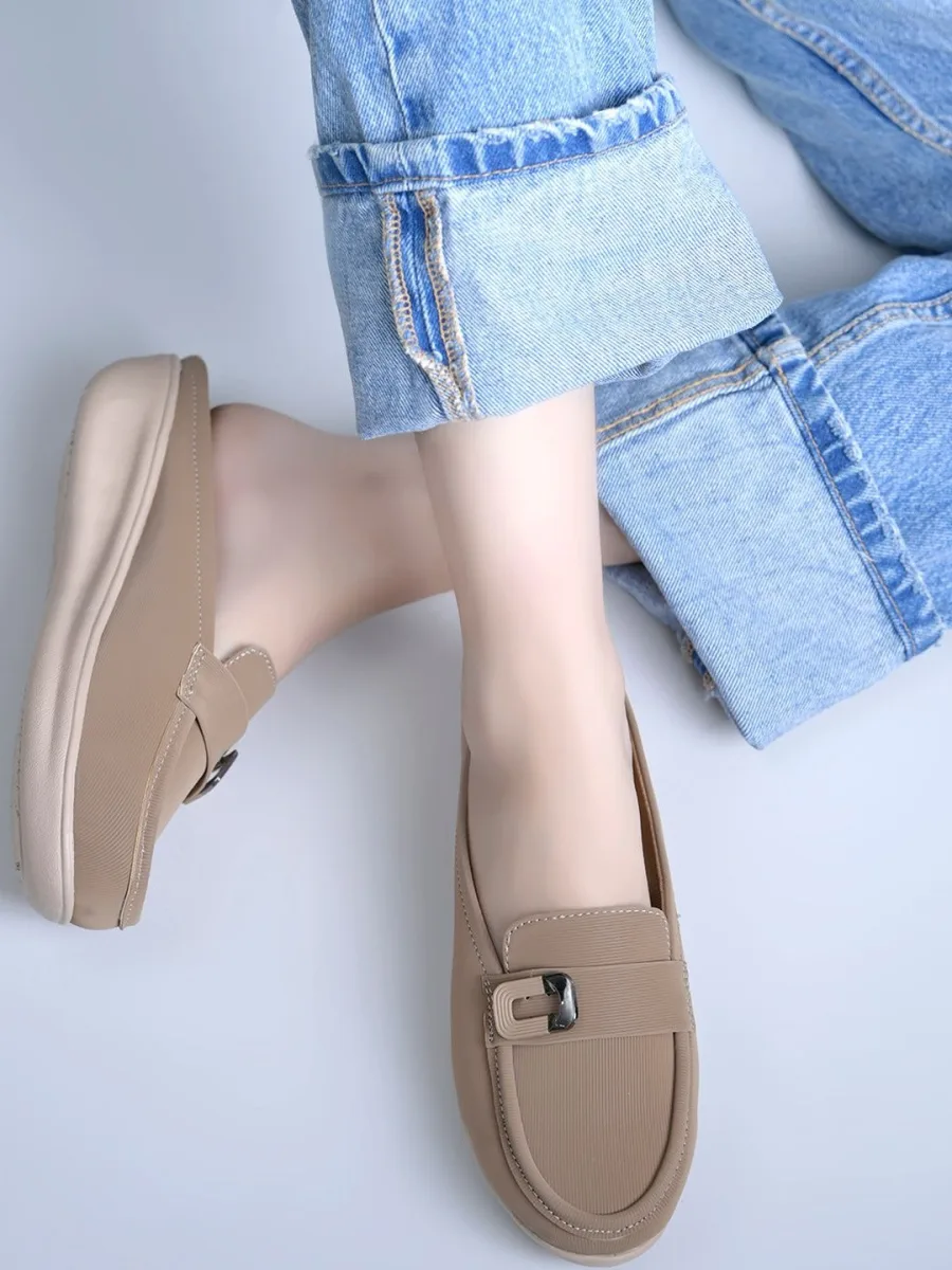 Beige Slip-On Loafers