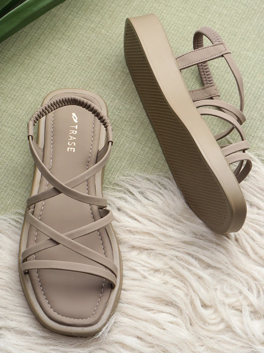 Taupe Strappy Slingback Sandals