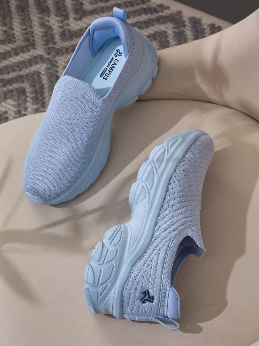Sky Blue Slip-On Sneakers