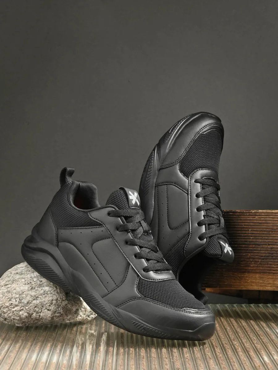 Black Lace-Up Sneakers