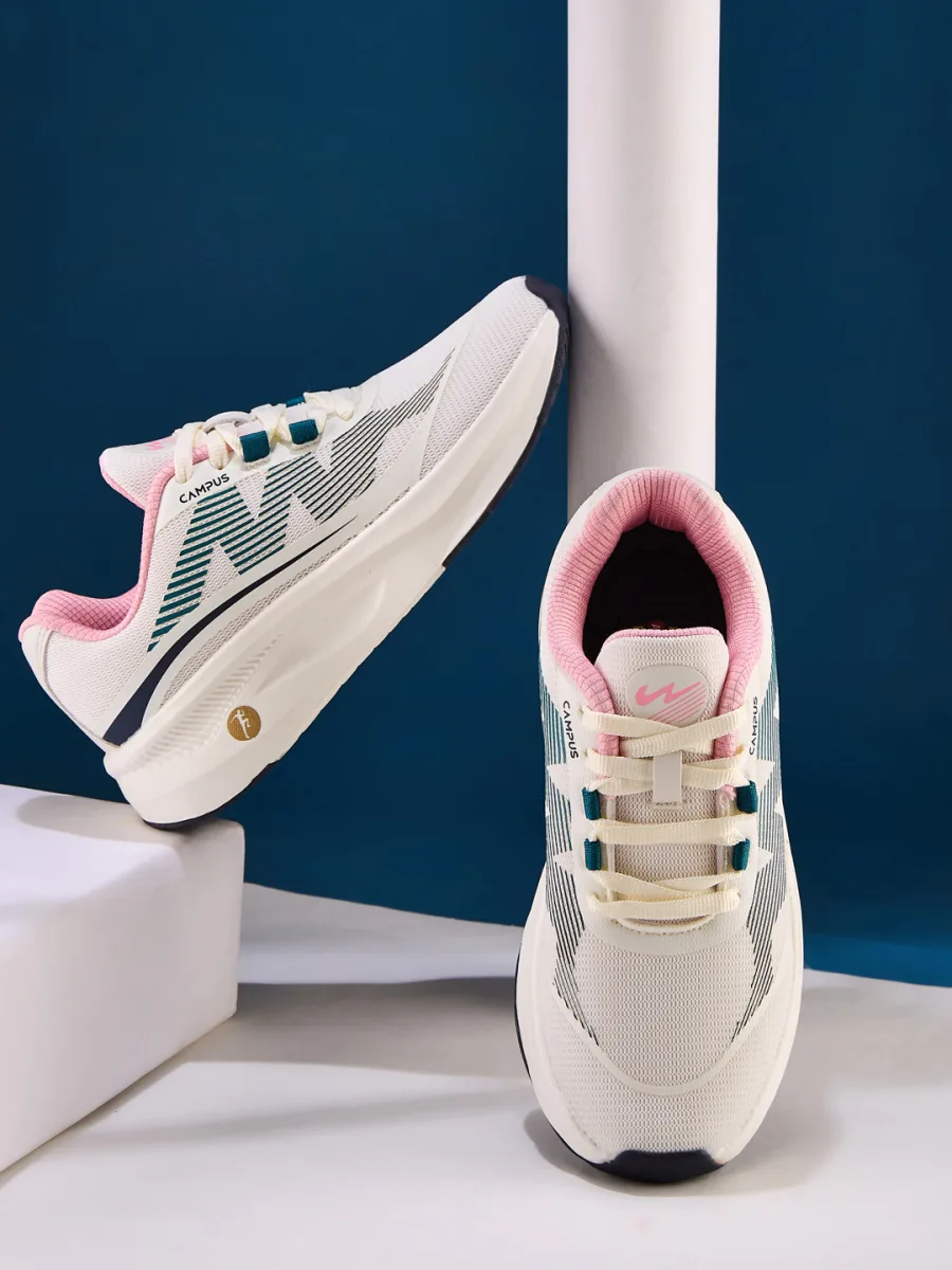 White Pink Running Sneakers