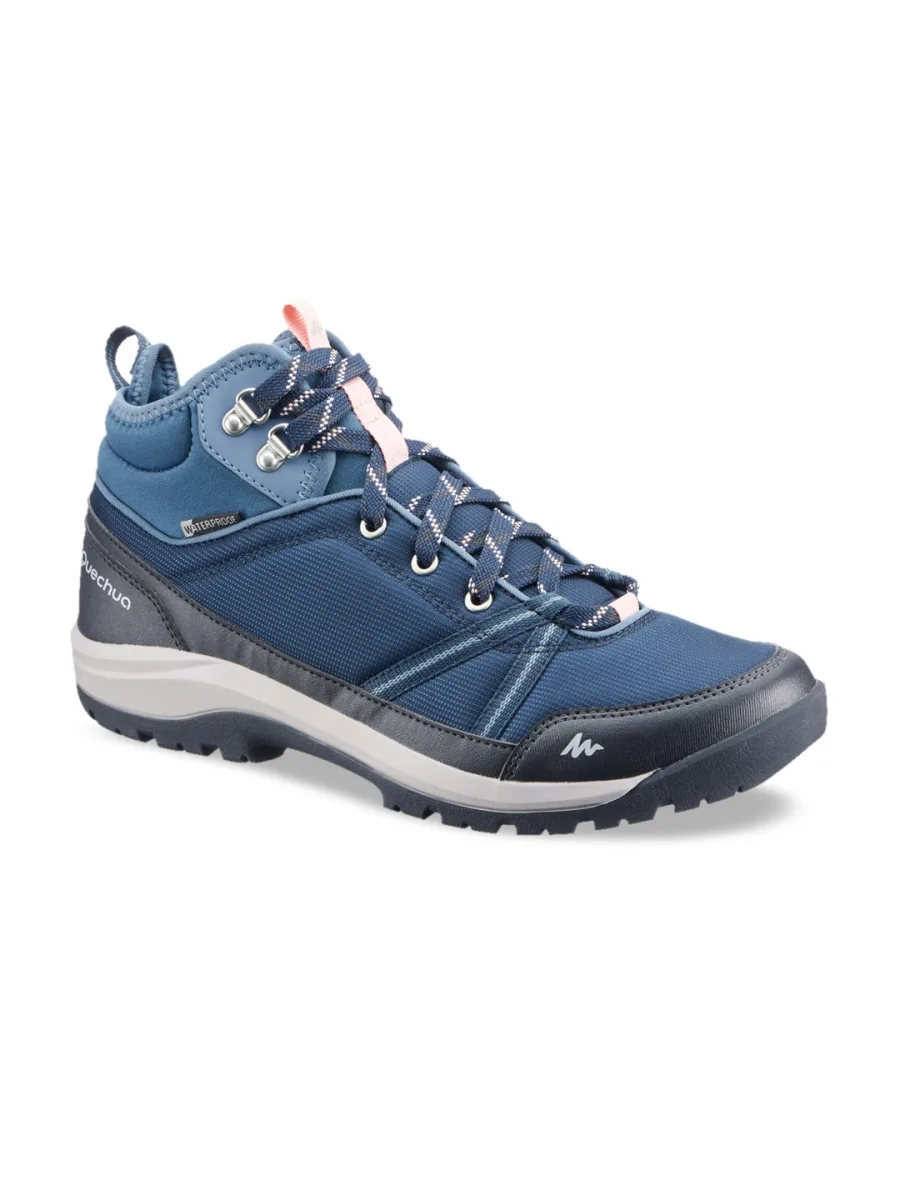 Blue Lace-Up Hiking Boots