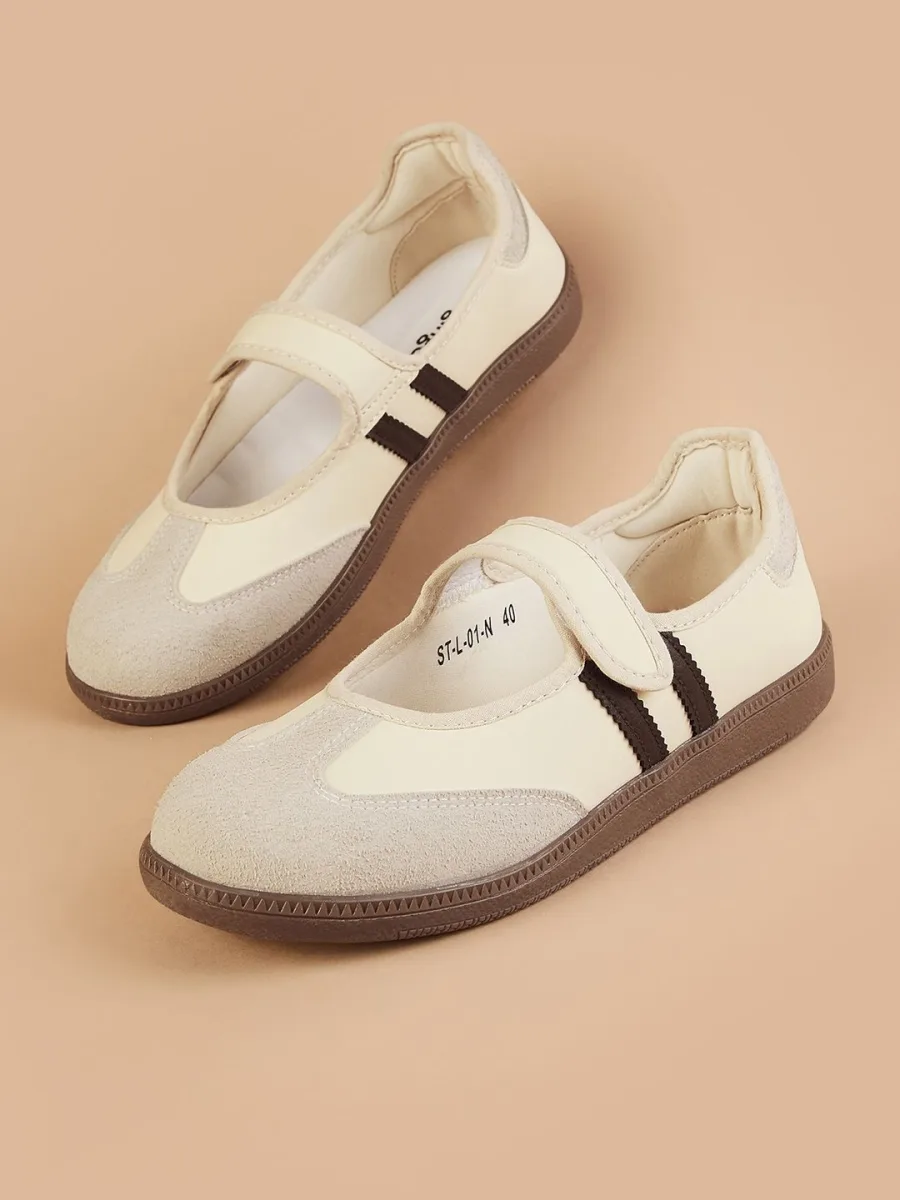 Cream Velcro Sneakers