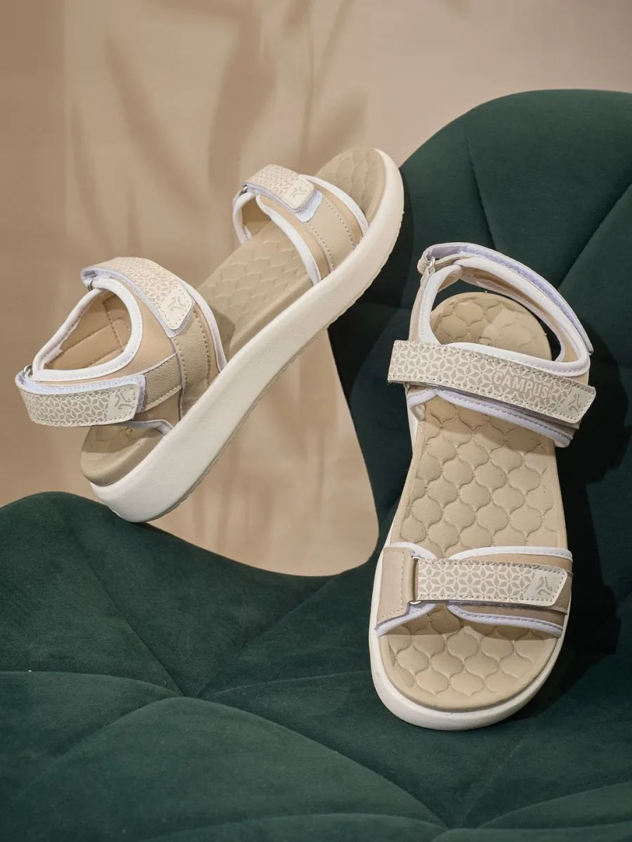 Beige Velcro Sport Sandals