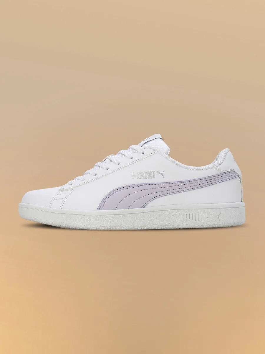 White Lace-Up Sneakers