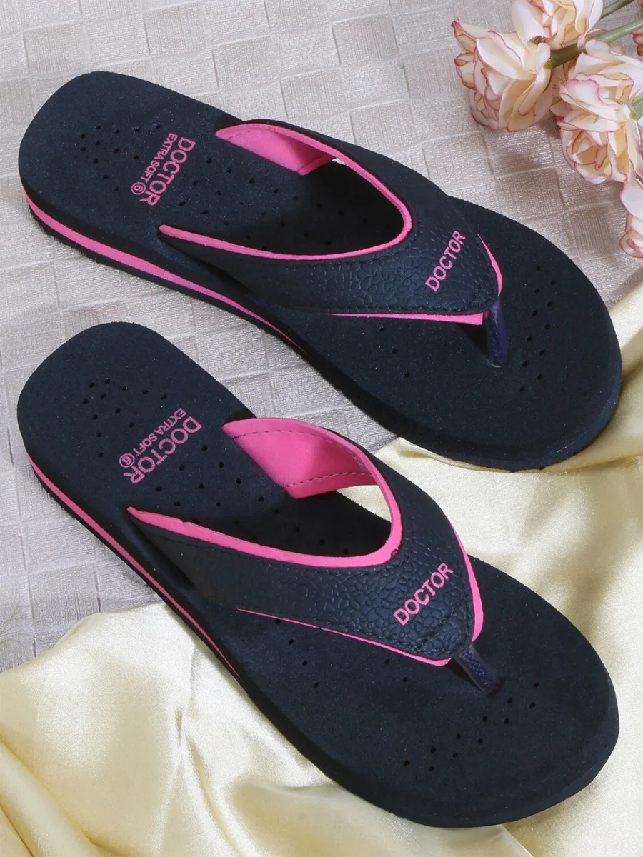 Navy Pink Flip-Flops