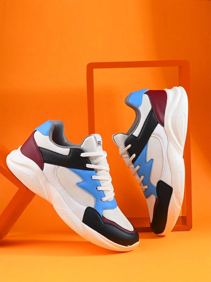 White Colourblock Sneakers