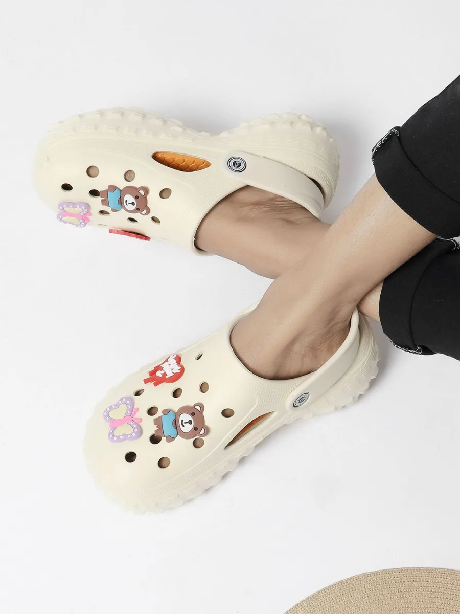 Cream Charm Clogs