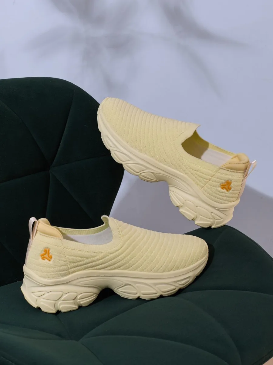 Yellow Knit Sneakers