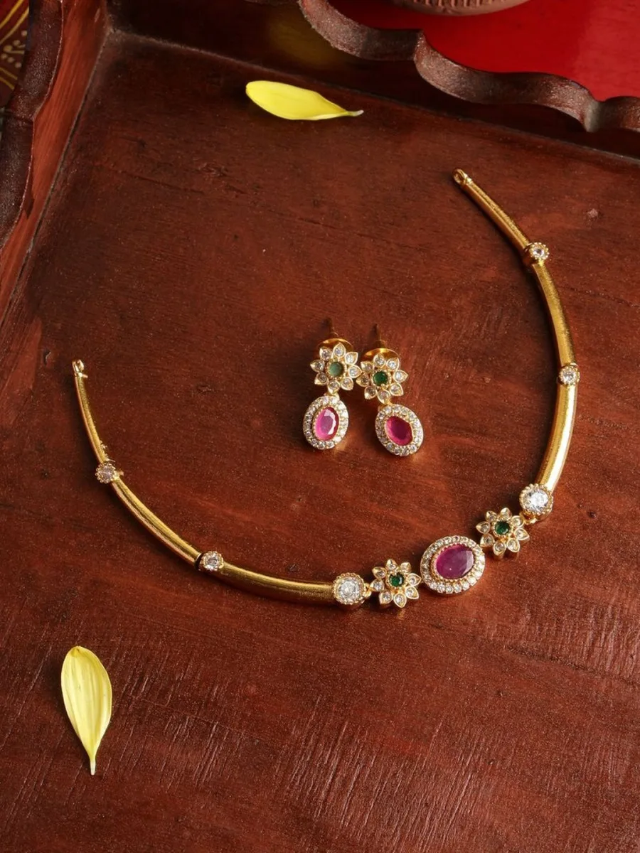 Kundan Ruby Necklace Set