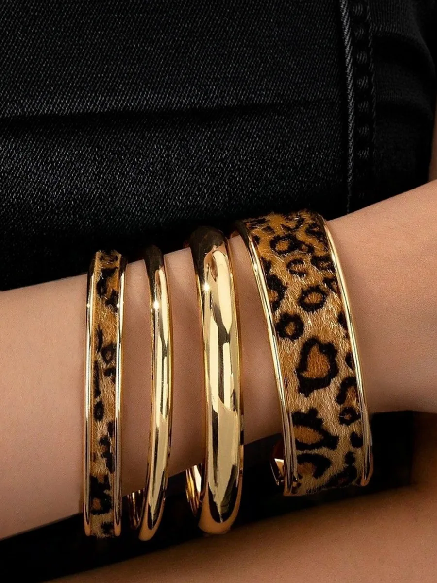 Leopard Print Cuff Bangles
