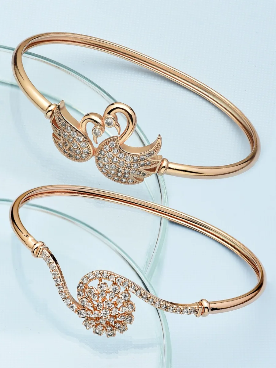 Rose Gold Swan Kada Set