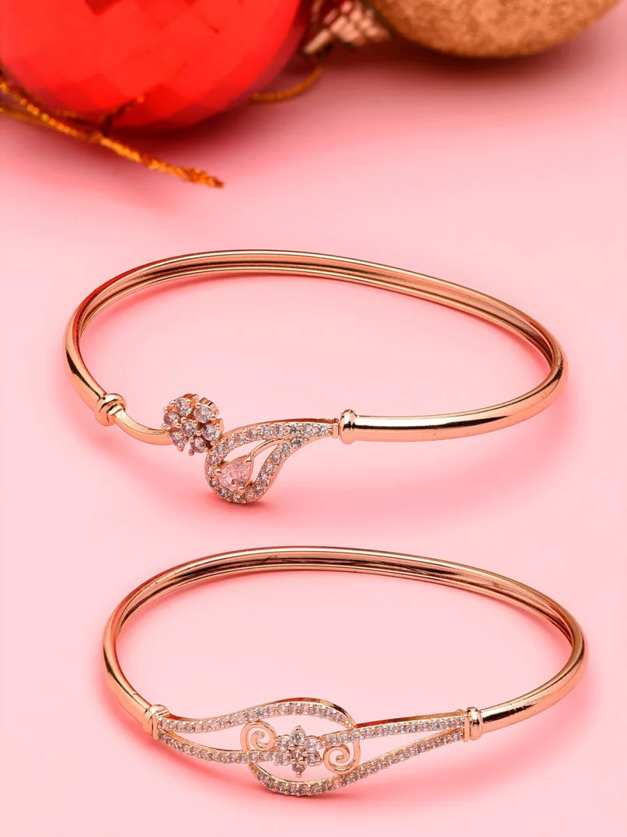 Rose Gold Zircon Bracelet Set