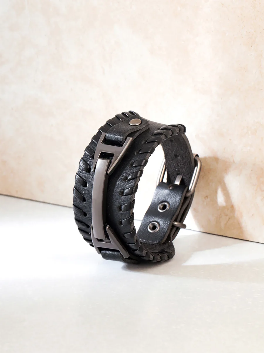 Black Leather Bracelet