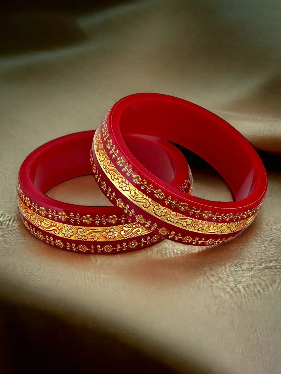 Red Lac Bangle Set