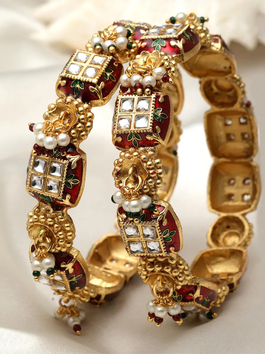 Kundan Meenakari Bangle Set