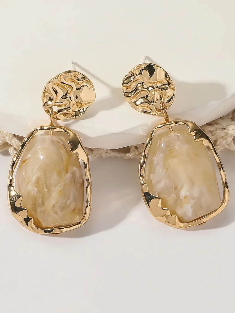 Ivory Stone Drop Earrings