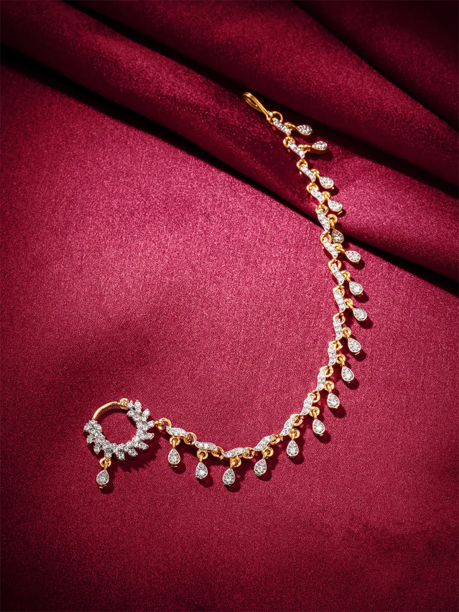 Gold Stone-Studded Nath Nose Pin
