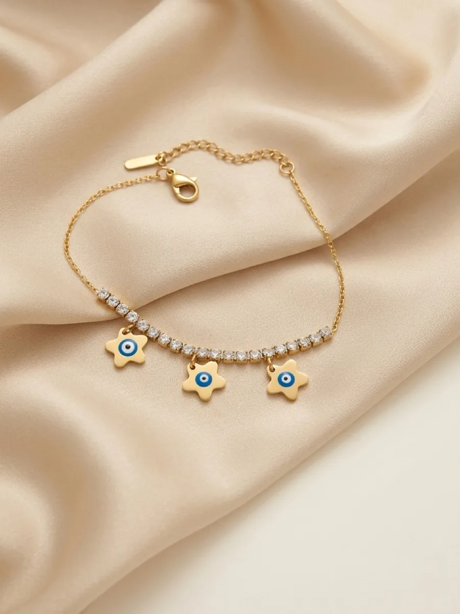 Gold Evil Eye Star Bracelet