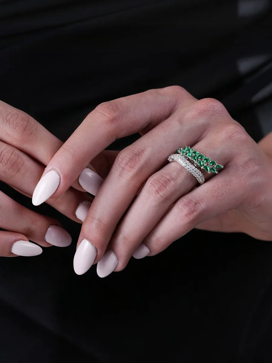 Green Stone Silver Ring